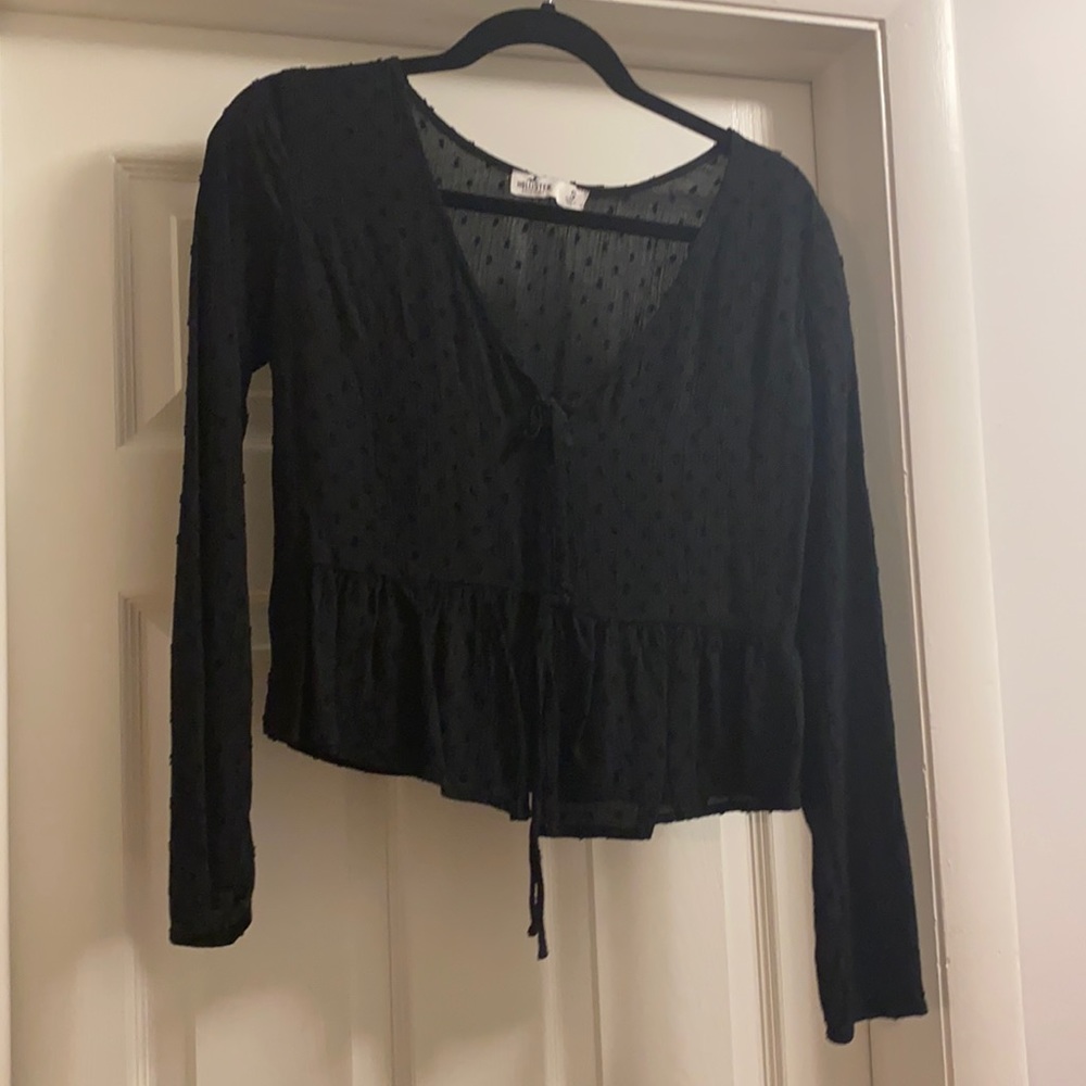Hollister Black Long-sleeve Crop Top